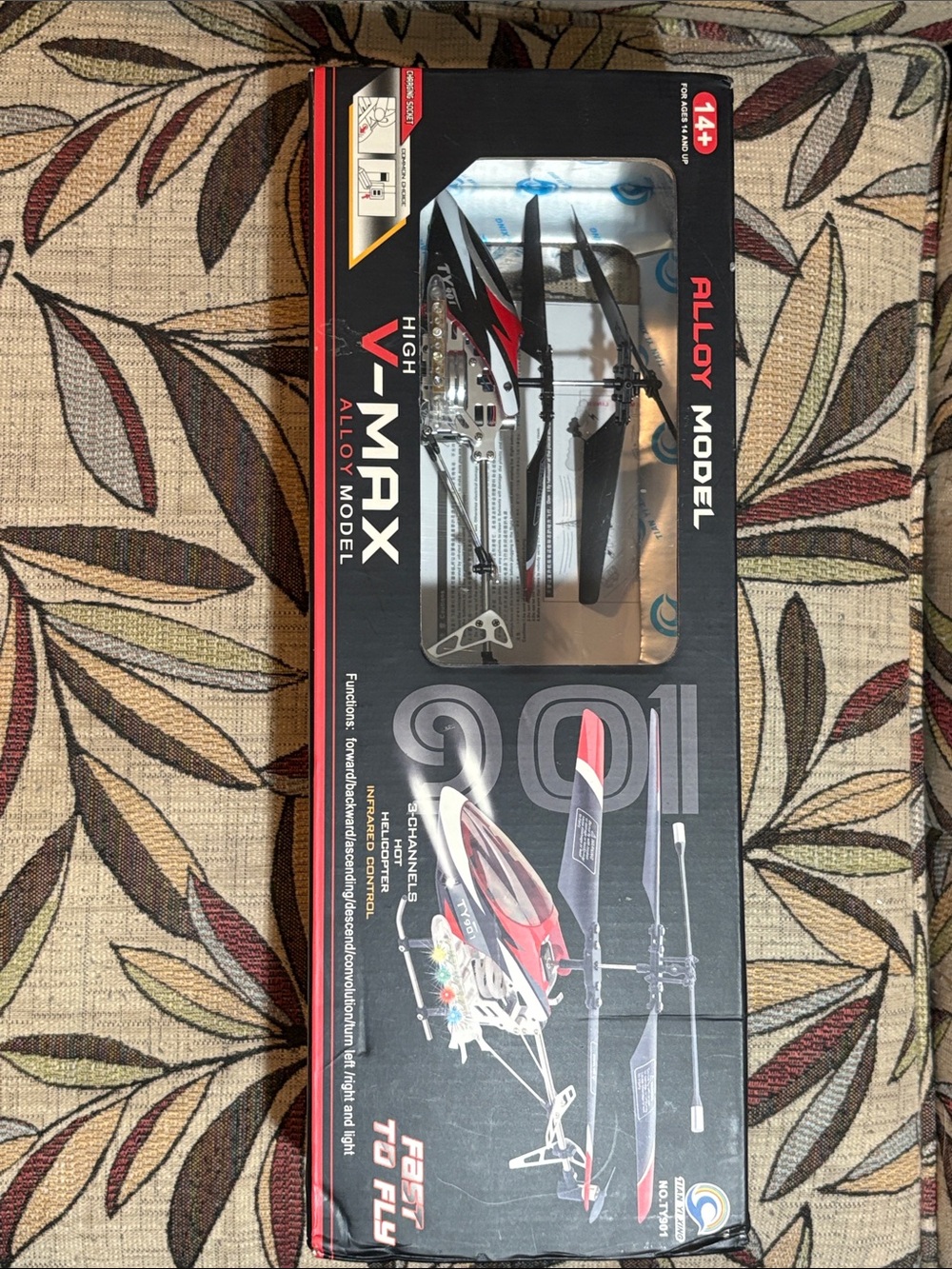 NWT Alloy Model Remote Control Helicopter - Red & Silver